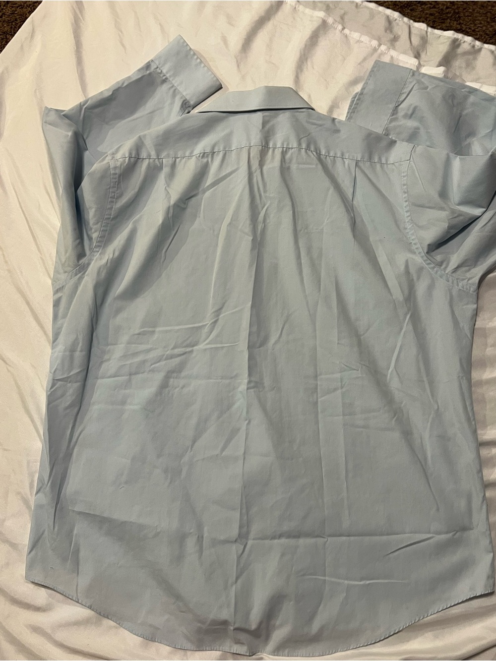 David Taylor Light Blue Men’s Dress Shirt - Spread Collar - Picture 7 of 7
